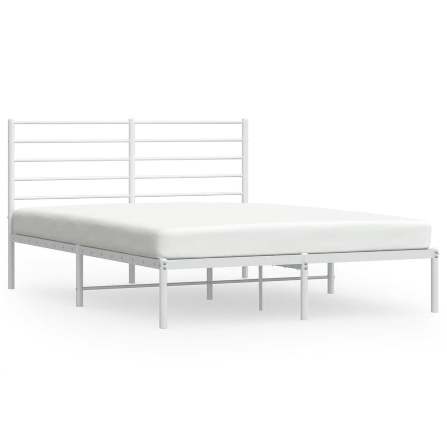 Bedframe Metaal 120 x 190 cm Wit met hoofdbord