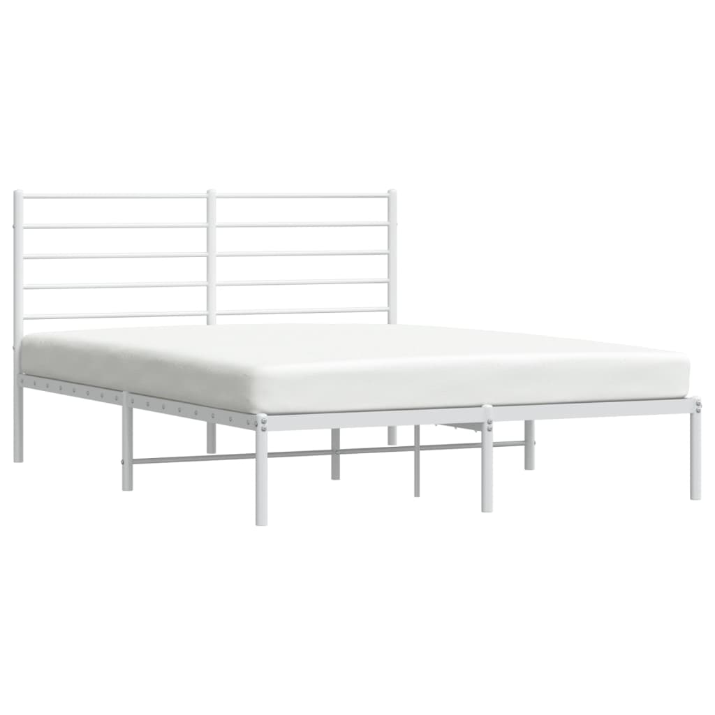 Bedframe Metaal 120 x 190 cm Wit met hoofdbord
