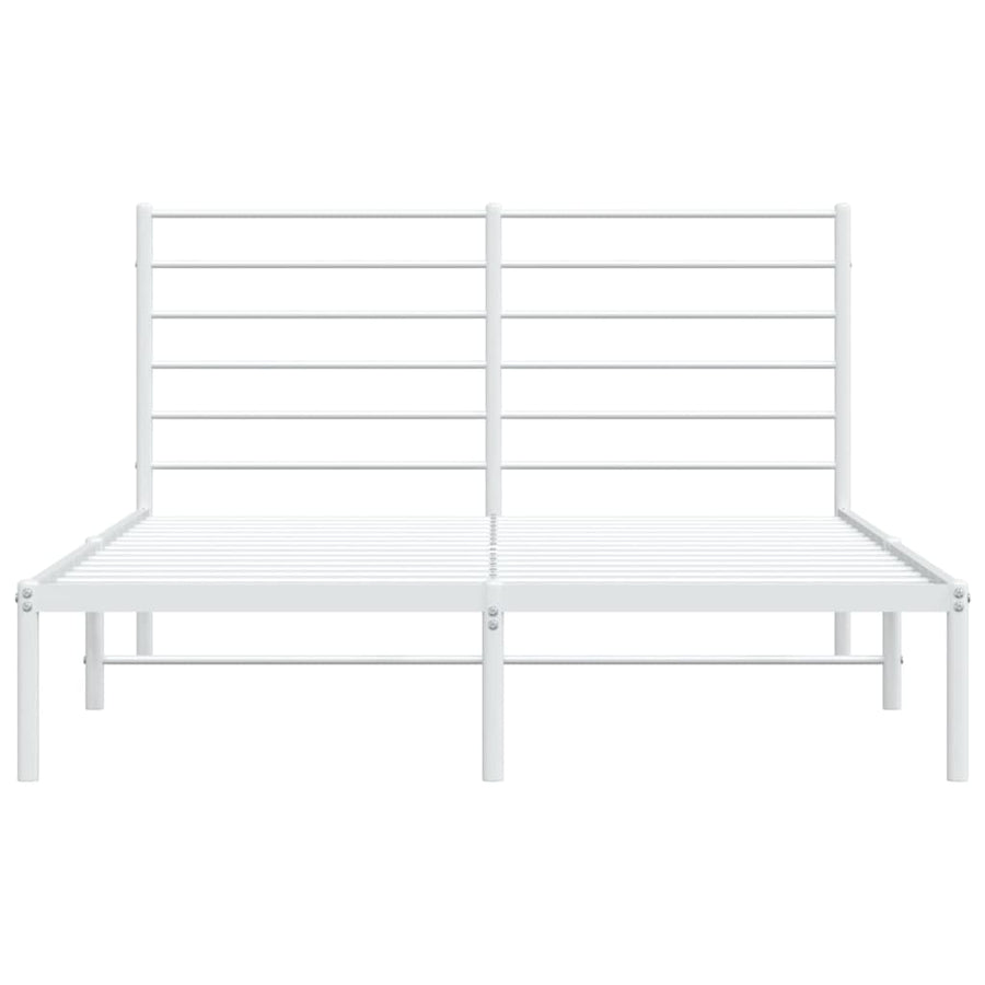 Bedframe Metaal 120 x 190 cm Wit met hoofdbord
