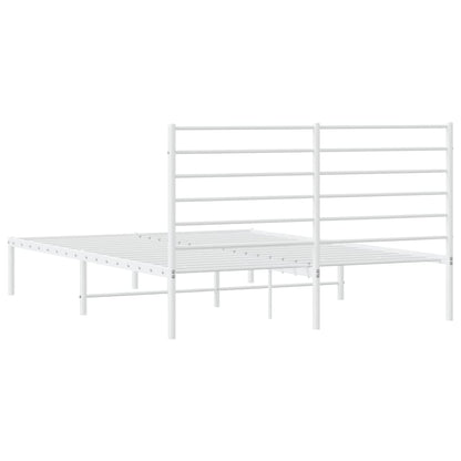 Bedframe Metaal 120 x 190 cm Wit met hoofdbord