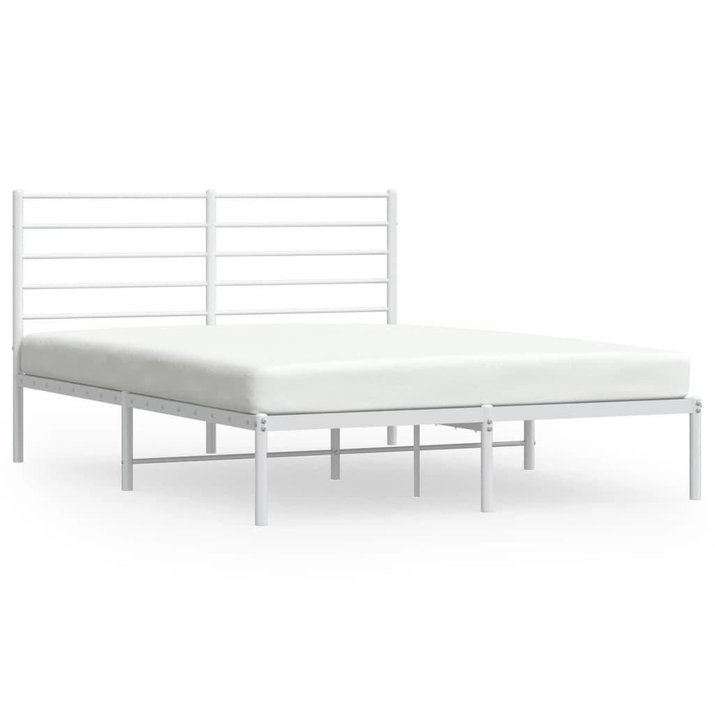 Bedframe Metaal 120 x 200 cm Wit met hoofdbord