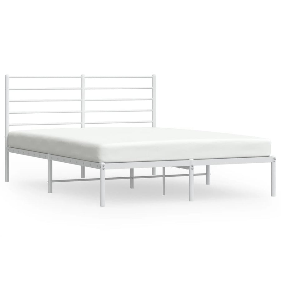 Bedframe Metaal 120 x 200 cm Wit met hoofdbord