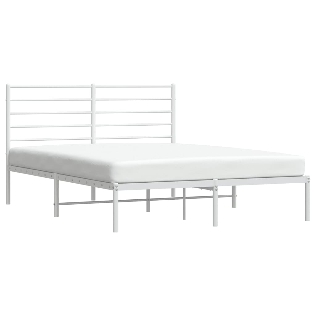 Bedframe Metaal 120 x 200 cm Wit met hoofdbord