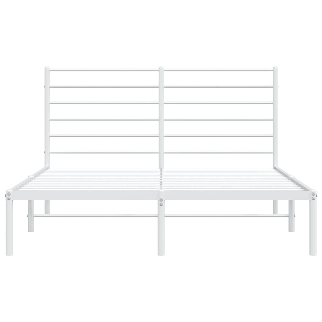 Bedframe Metaal 120 x 200 cm Wit met hoofdbord