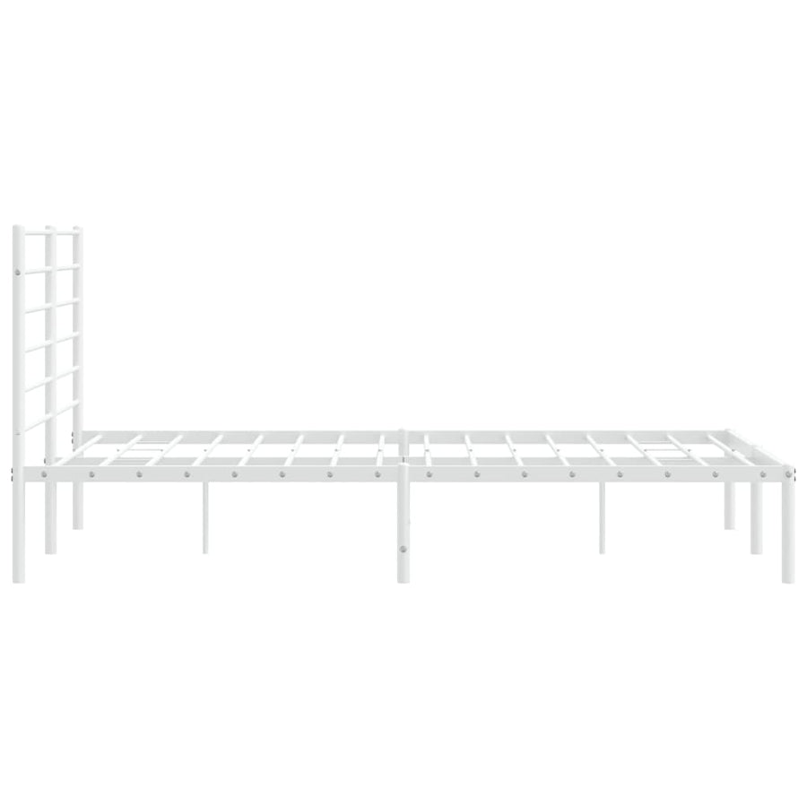 Bedframe Metaal 135 x 190 cm Wit met hoofdbord