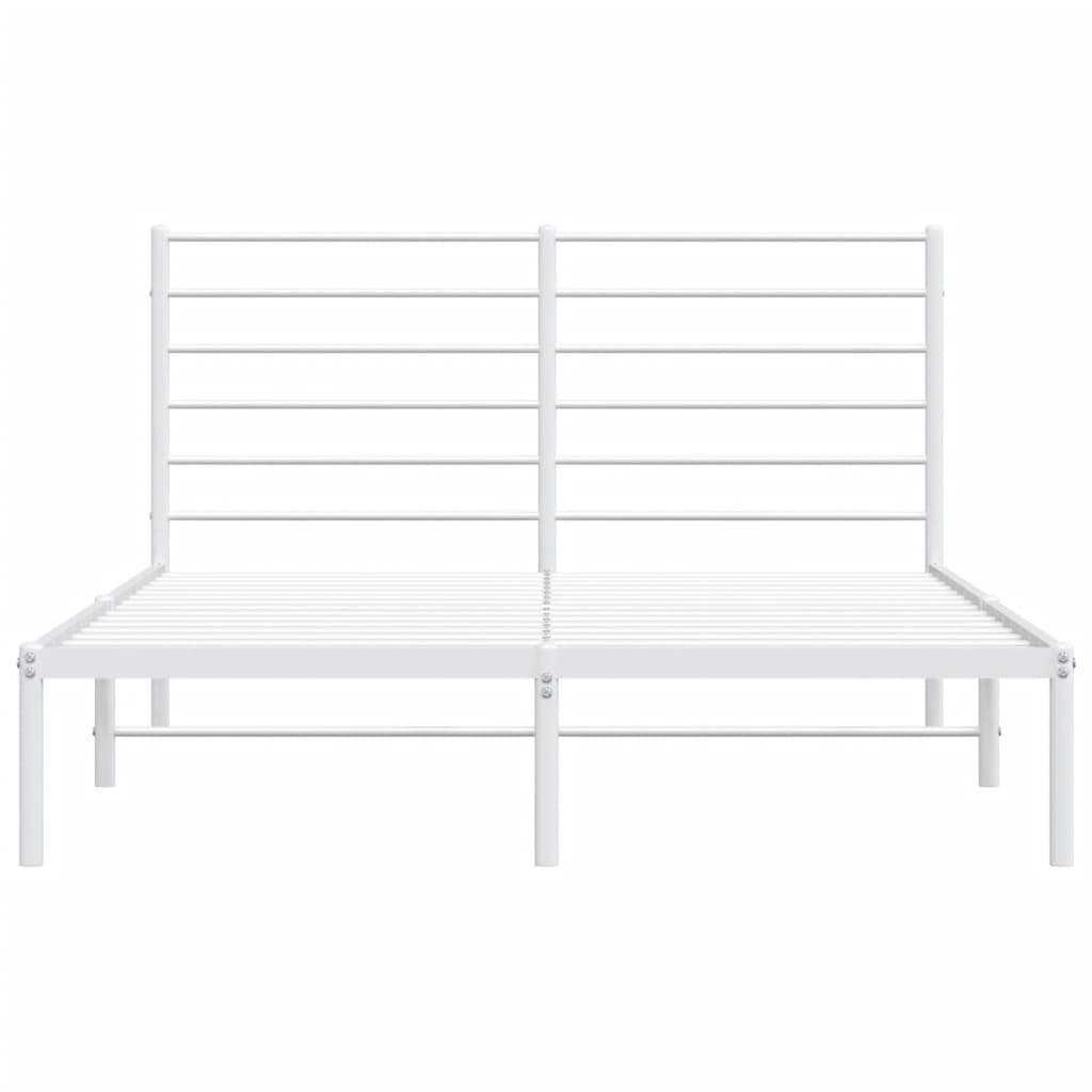 Bedframe Metaal 140 x 190 cm Wit met hoofdbord
