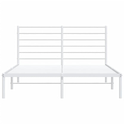 Bedframe Metaal 140 x 190 cm Wit met hoofdbord