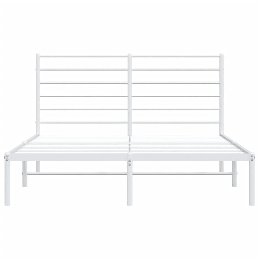 Bedframe Metaal 140 x 190 cm Wit met hoofdbord