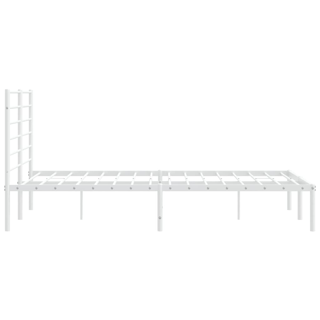 Bedframe Metaal 140 x 190 cm Wit met hoofdbord