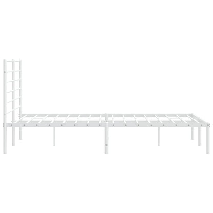 Bedframe Metaal 140 x 190 cm Wit met hoofdbord