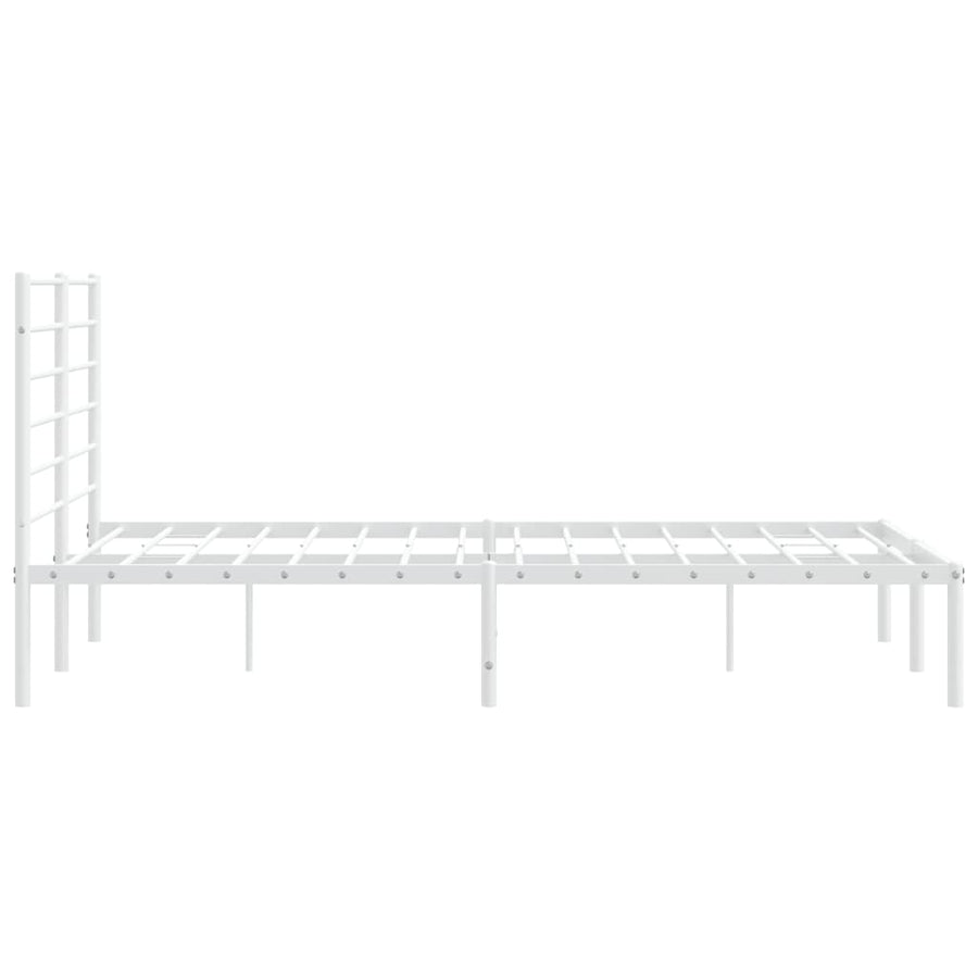 Bedframe Metaal 140 x 190 cm Wit met hoofdbord