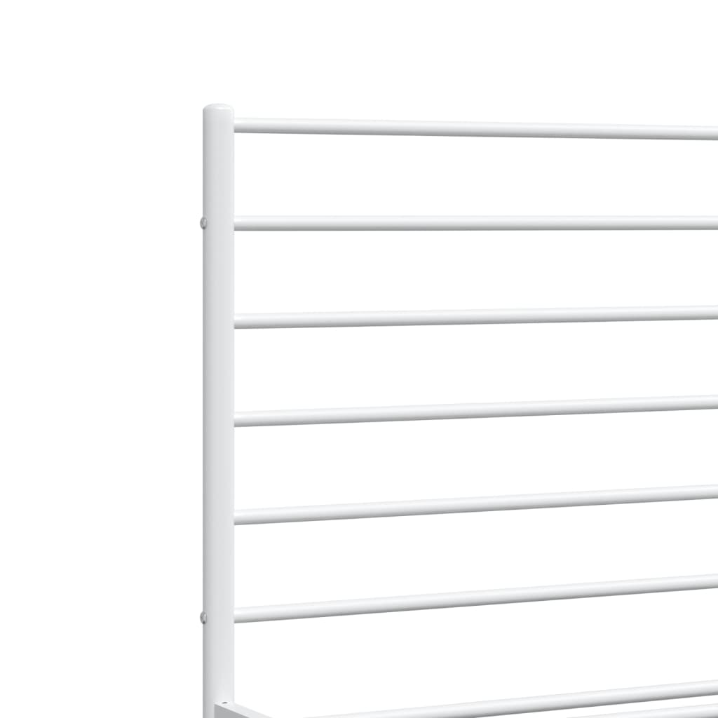 Bedframe Metaal 140 x 190 cm Wit met hoofdbord