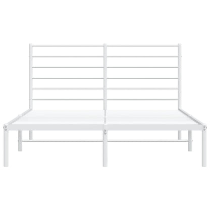 Bedframe Metaal 150 x 200 cm Wit met hoofdbord