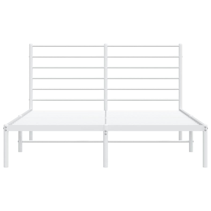 Bedframe Metaal 150 x 200 cm Wit met hoofdbord