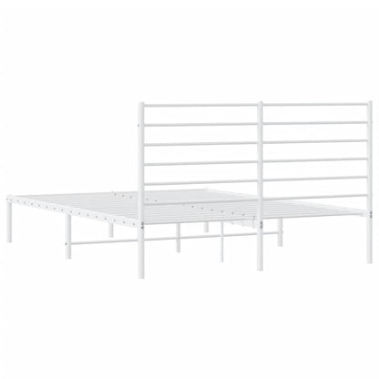 Bedframe Metaal 150 x 200 cm Wit met hoofdbord