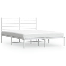 Bedframe Metaal 160 x 200 cm Wit met hoofdbord