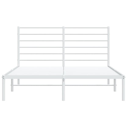 Bedframe Metaal 160 x 200 cm Wit met hoofdbord