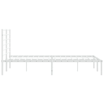 Bedframe Metaal 160 x 200 cm Wit met hoofdbord