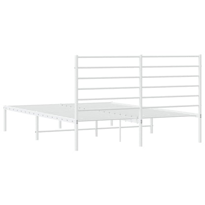 Bedframe Metaal 160 x 200 cm Wit met hoofdbord