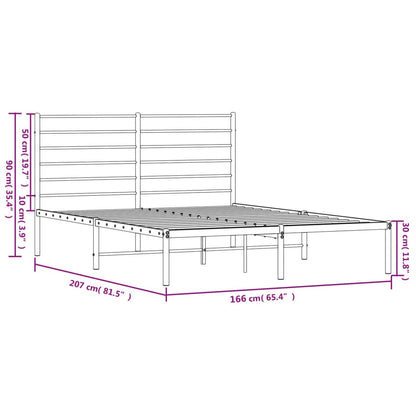 Bedframe Metaal 160 x 200 cm Wit met hoofdbord