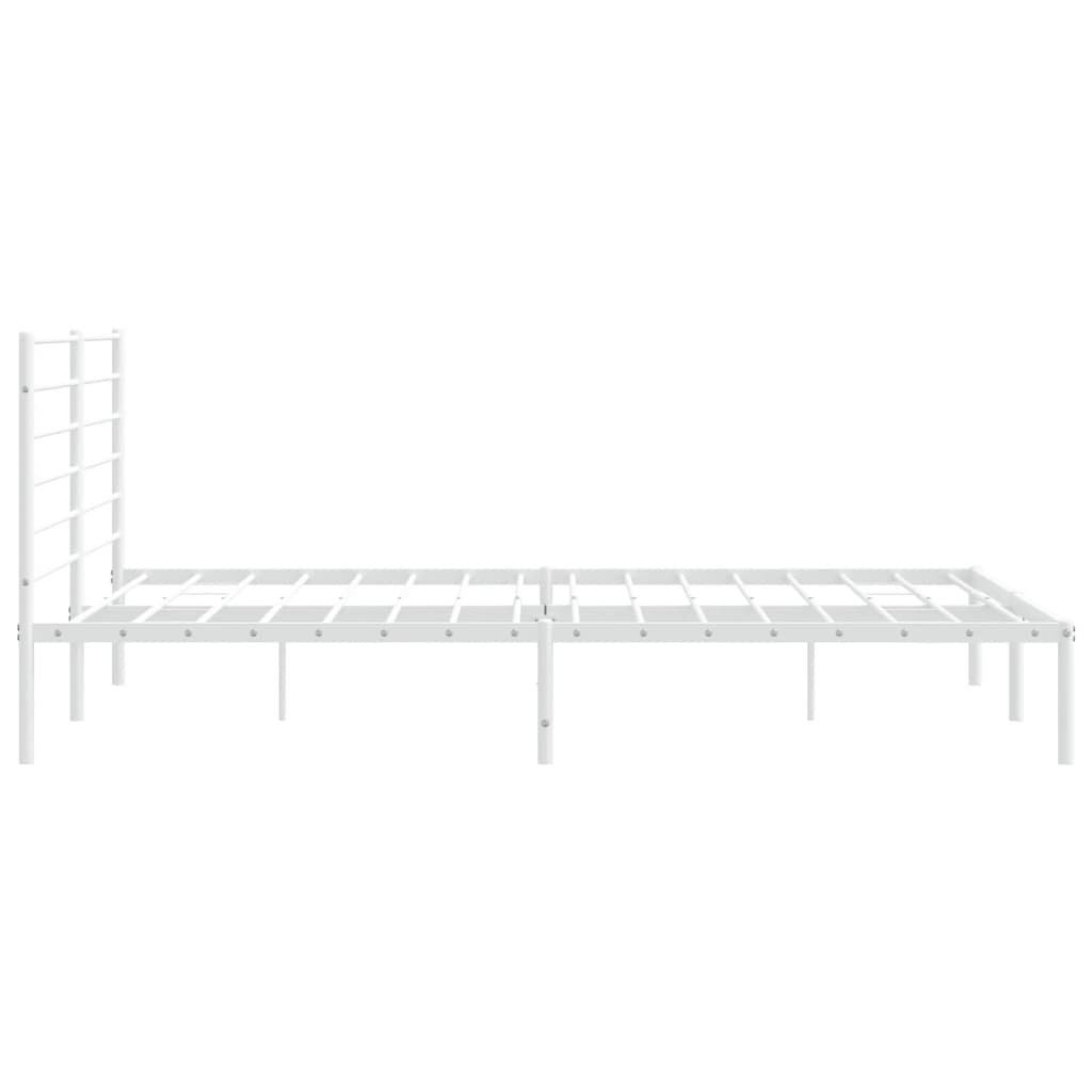 Bedframe Metaal 180 x 200 cm Wit met hoofdbord
