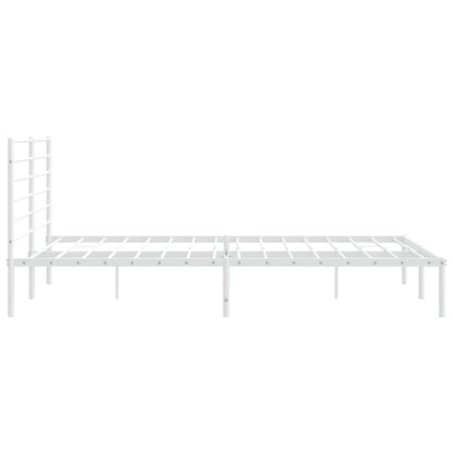 Bedframe Metaal 180 x 200 cm Wit met hoofdbord