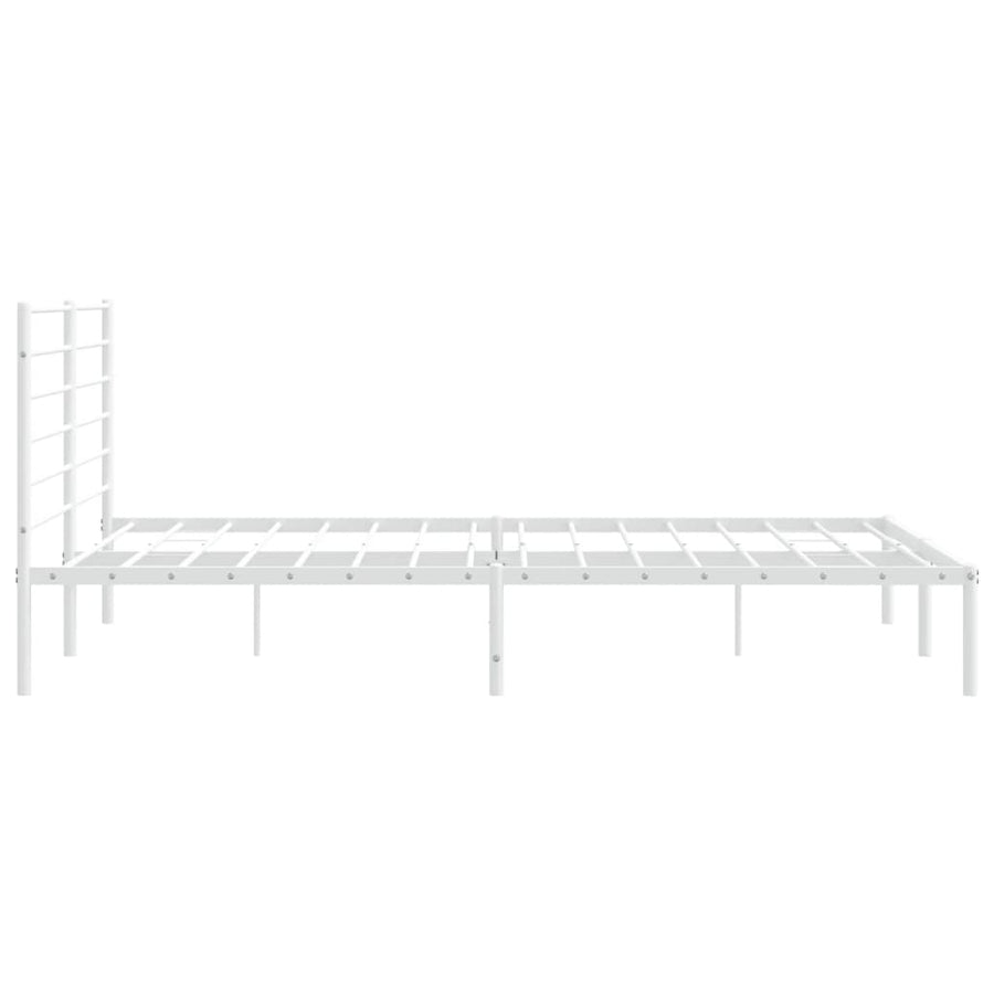 Bedframe Metaal 180 x 200 cm Wit met hoofdbord