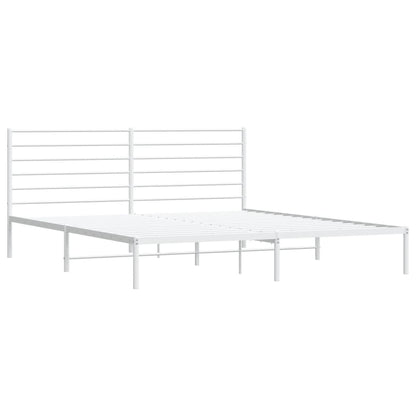 Bedframe Metaal 183 x 213 cm Wit met hoofdbord