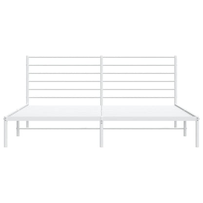 Bedframe Metaal 183 x 213 cm Wit met hoofdbord