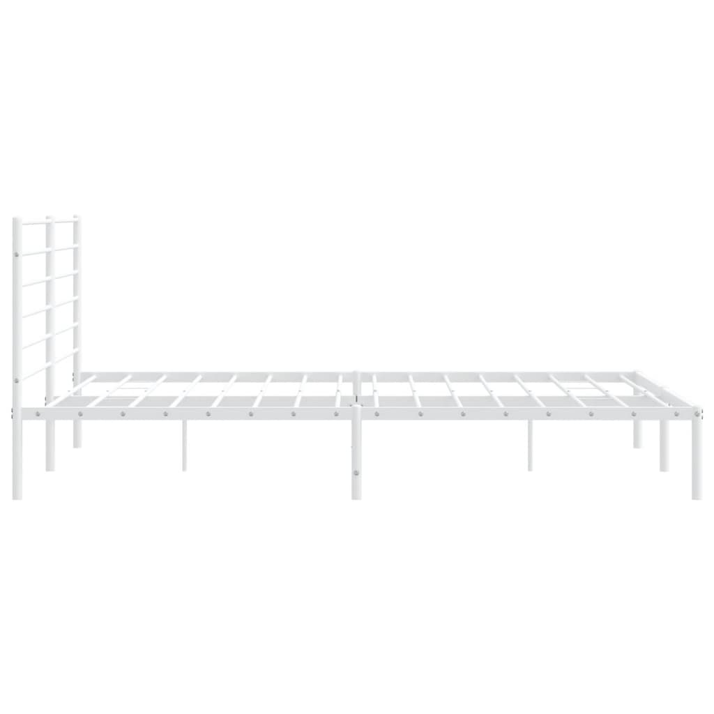 Bedframe Metaal 183 x 213 cm Wit met hoofdbord
