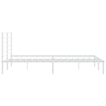 Bedframe Metaal 183 x 213 cm Wit met hoofdbord