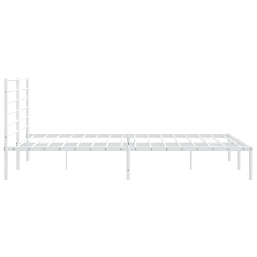 Bedframe Metaal 183 x 213 cm Wit met hoofdbord