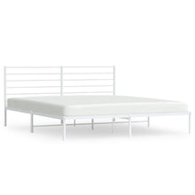 Bedframe Metaal 200 x 200 cm Wit met hoofdbord