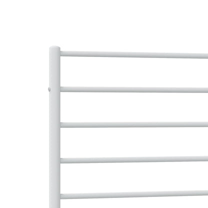 Bedframe Met Hoofd- En Voeteneinde Metaal 100 x 200 cm Wit met hoofdbord & voetbord
