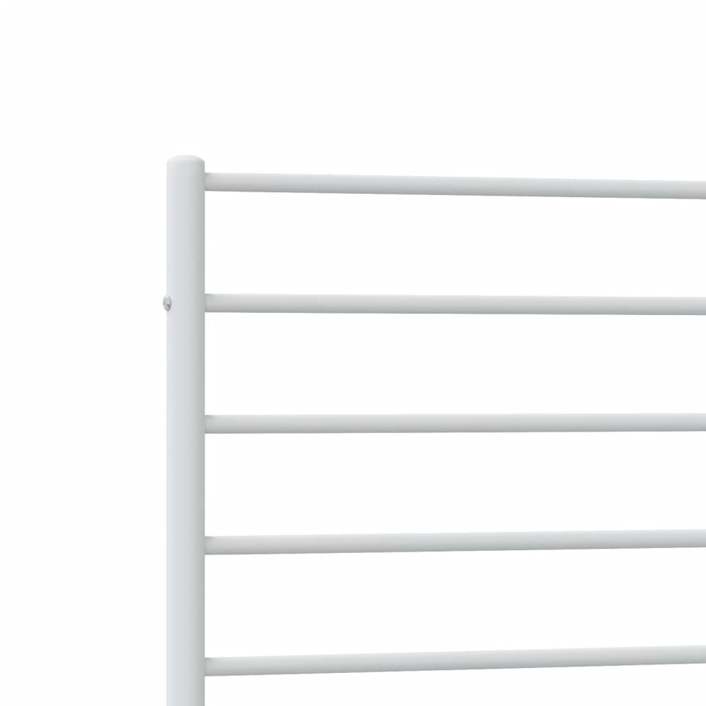 Bedframe Met Hoofd- En Voeteneinde Metaal 107 x 203 cm Wit met hoofdbord & voetbord