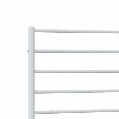 Bedframe Met Hoofd- En Voeteneinde Metaal 107 x 203 cm Wit met hoofdbord & voetbord