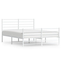 Bedframe Met Hoofd- En Voeteneinde Metaal 120 x 200 cm Wit met hoofdbord & voetbord