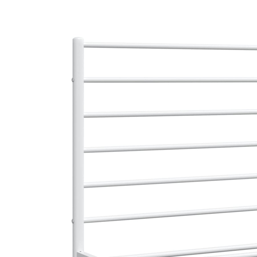 Bedframe Met Hoofd- En Voeteneinde Metaal 120 x 200 cm Wit met hoofdbord & voetbord