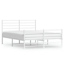 Bedframe Met Hoofd- En Voeteneinde Metaal 140 x 200 cm Wit met hoofdbord & voetbord