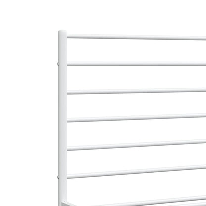 Bedframe Met Hoofd- En Voeteneinde Metaal 150 x 200 cm Wit met hoofdbord & voetbord
