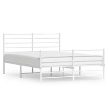 Bedframe Met Hoofd- En Voeteneinde Metaal 160 x 200 cm Wit met hoofdbord & voetbord
