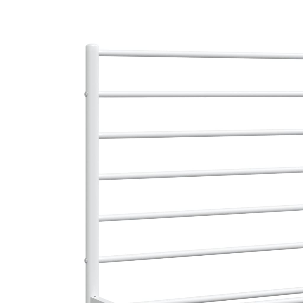 Bedframe Met Hoofd- En Voeteneinde Metaal 160 x 200 cm Wit met hoofdbord & voetbord
