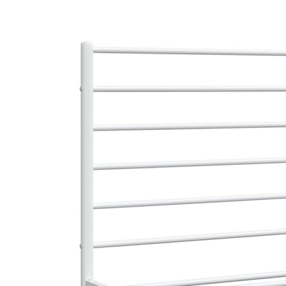 Bedframe Met Hoofd- En Voeteneinde Metaal 160 x 200 cm Wit met hoofdbord & voetbord