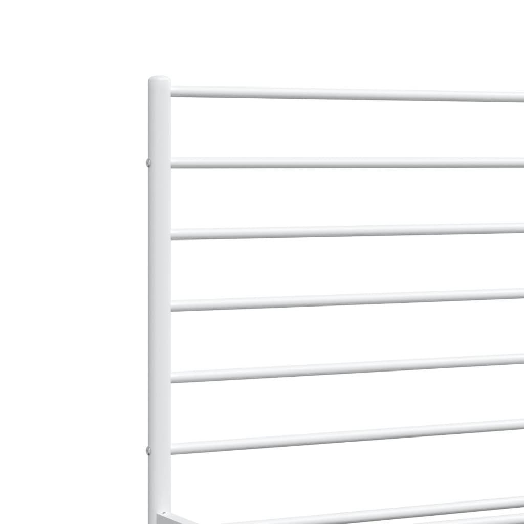 Bedframe Met Hoofd- En Voeteneinde Metaal 183 x 213 cm Wit met hoofdbord & voetbord