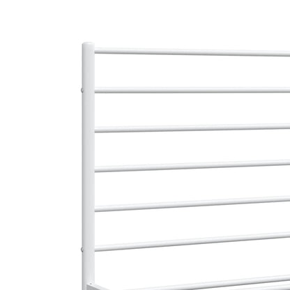 Bedframe Met Hoofd- En Voeteneinde Metaal 183 x 213 cm Wit met hoofdbord & voetbord