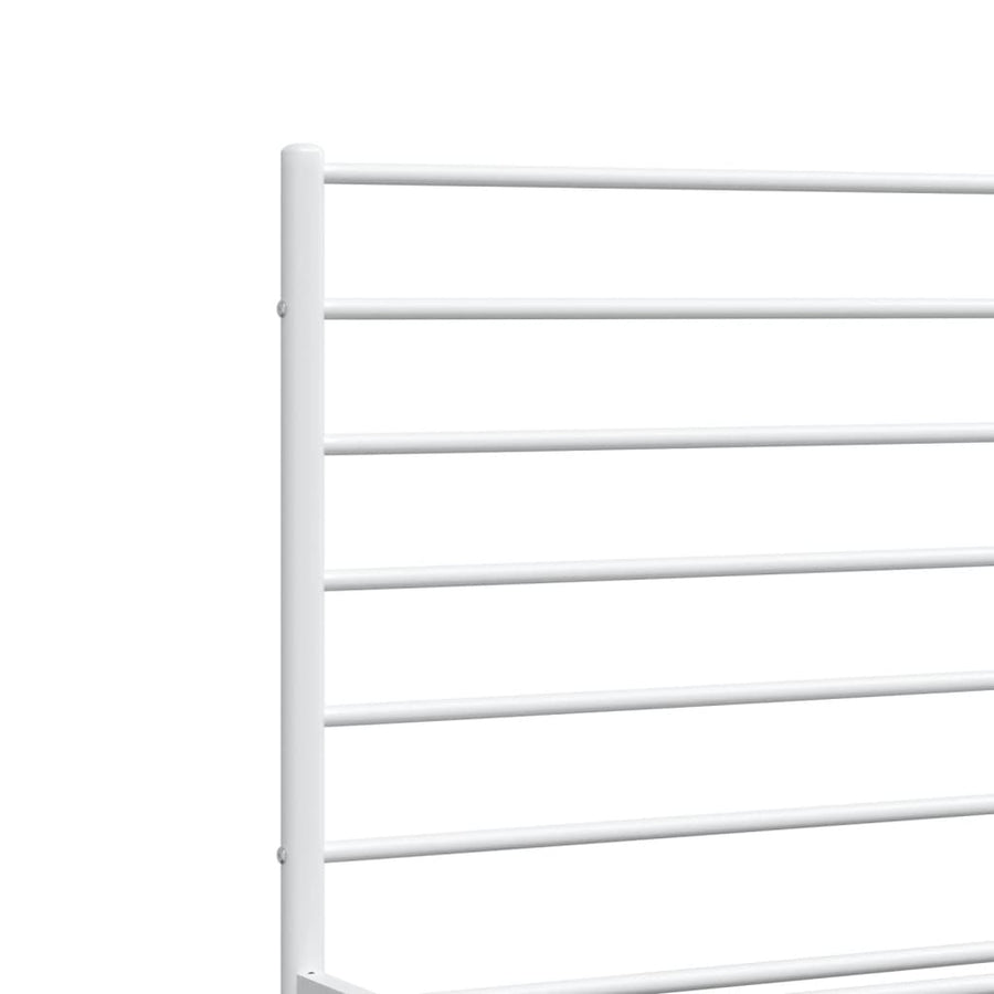 Bedframe Met Hoofd- En Voeteneinde Metaal 200 x 200 cm Wit met hoofdbord & voetbord