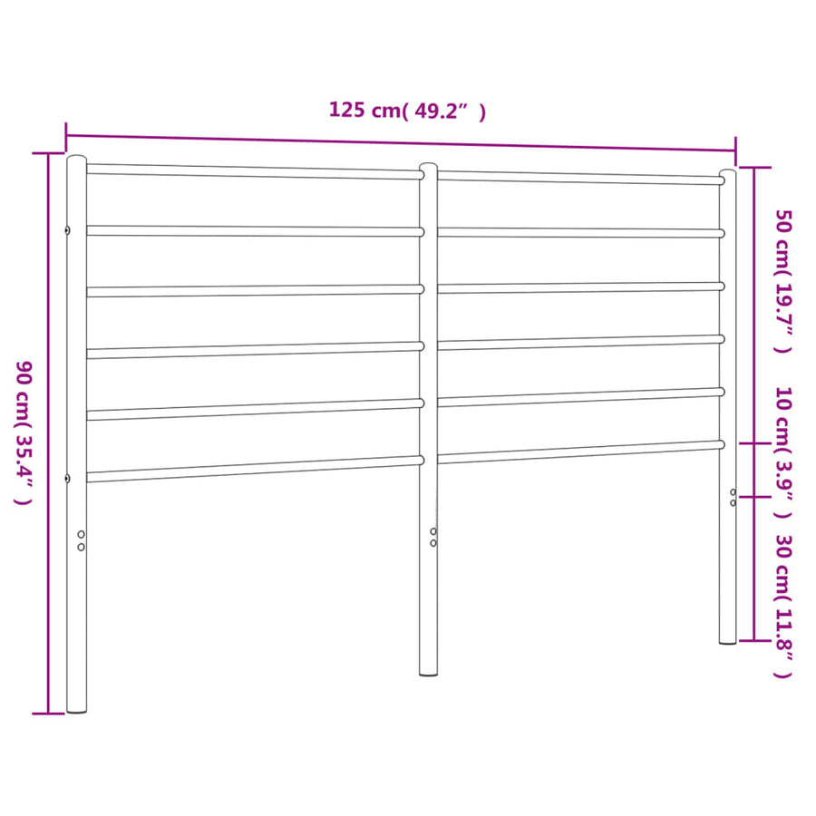 Hoofdbord Metaal Wit 120 Cm