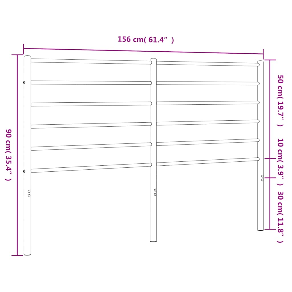 Hoofdbord Metaal 150 cm