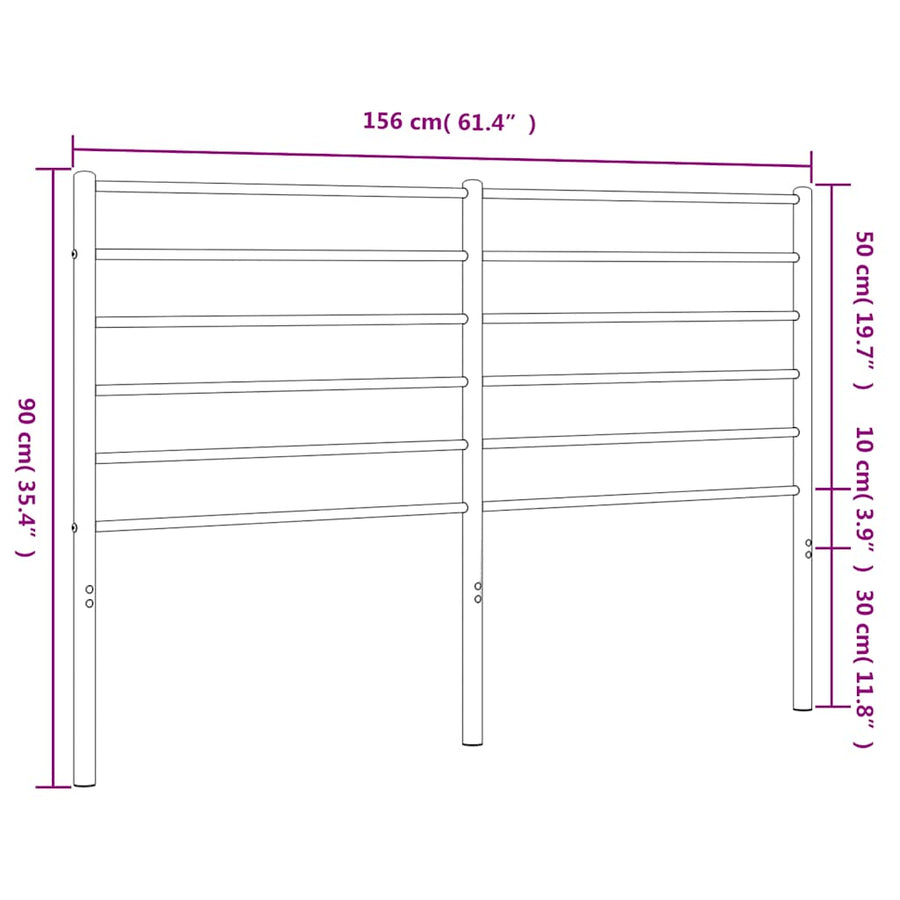 Hoofdbord Metaal 150 cm