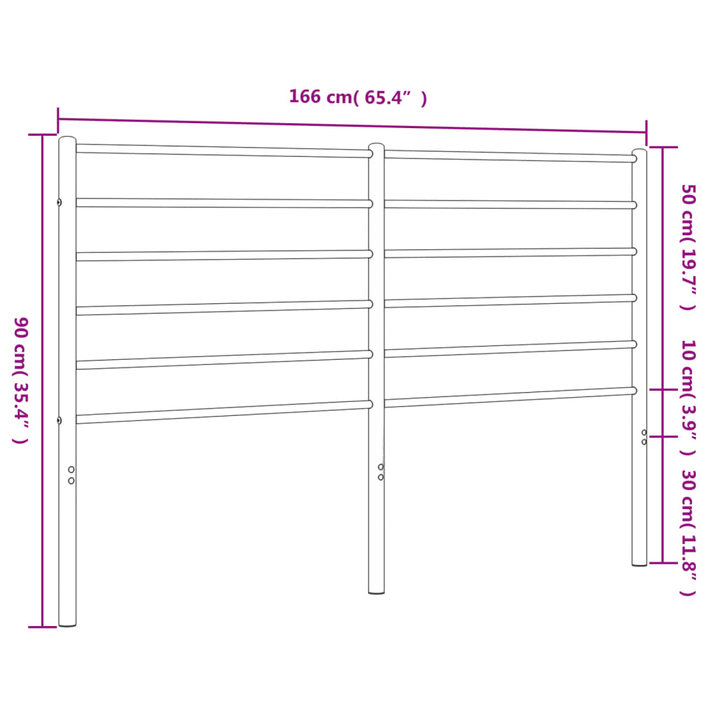Hoofdbord Metaal Wit 160 Cm